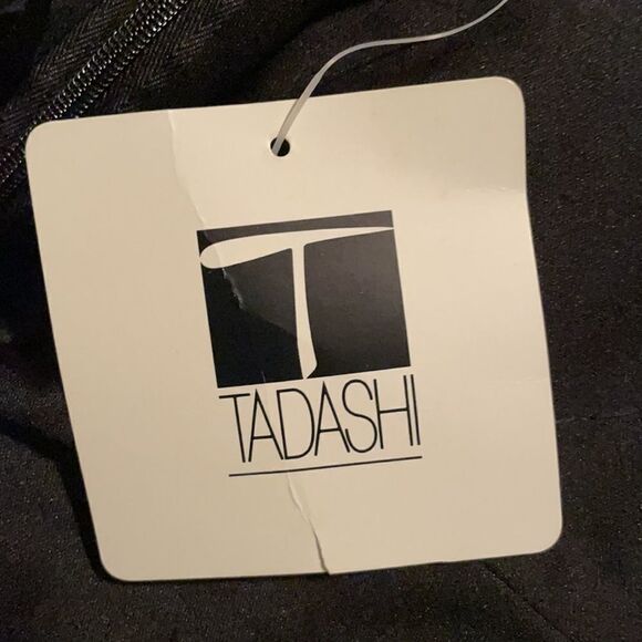 Tadashi Collection Black Silk Tea Length Dress - Picture 9 of 9